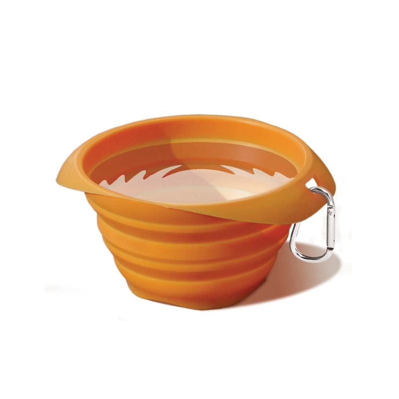 Kurgo Collaps-A-Bowl Travel Bowl, Orange, 24oz Capacity