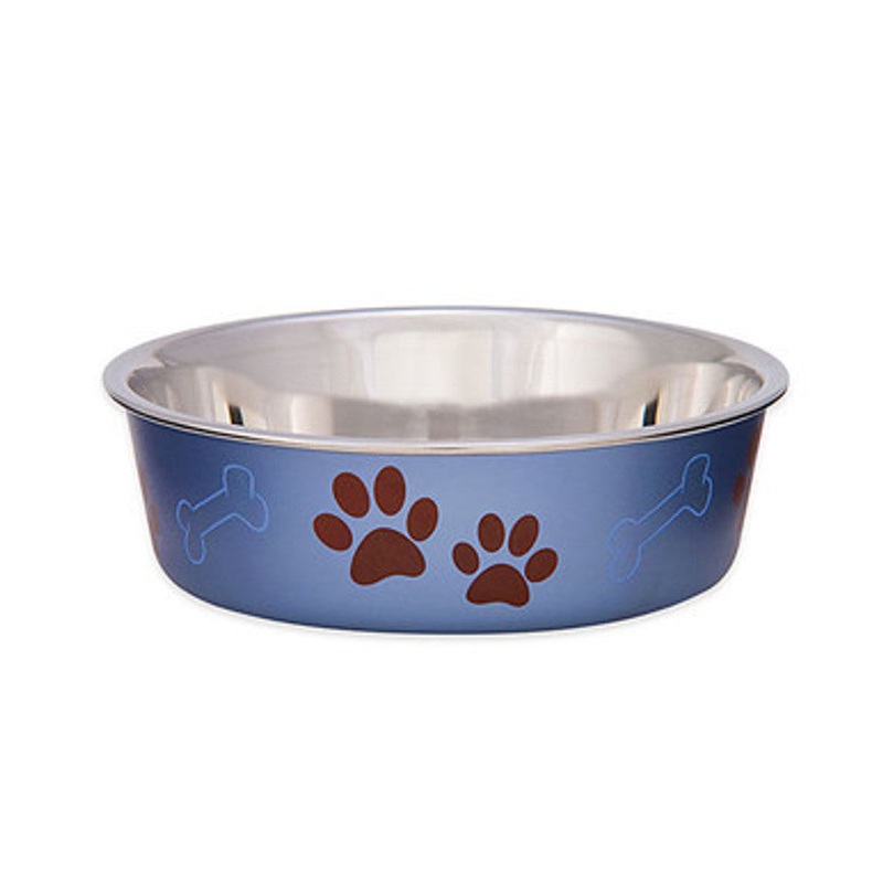 Loving Pets Bella Stainless Steel Dog Bowl Blueberry Large