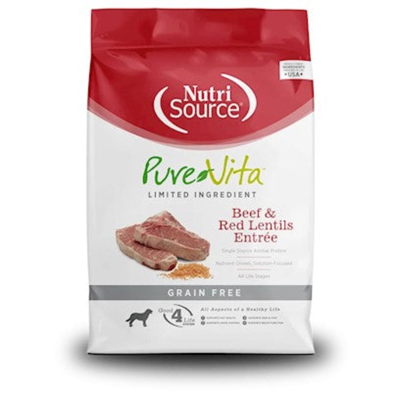 PureVita Grain Free Beef and Red Lentils Dry Dog Food 4lb