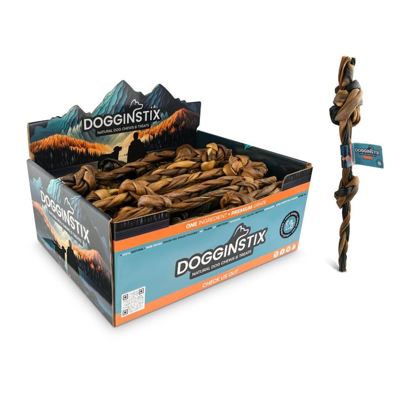 Dogginstix Braided Lamb Collagen Double Knots 12in Single
