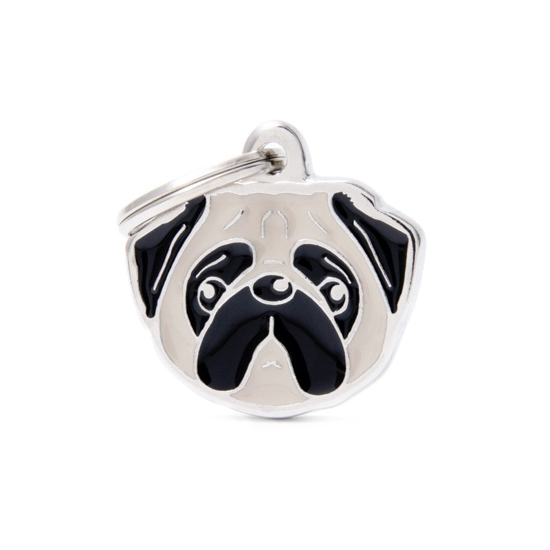 My Family ID Friends Fawn Pug ID Tag