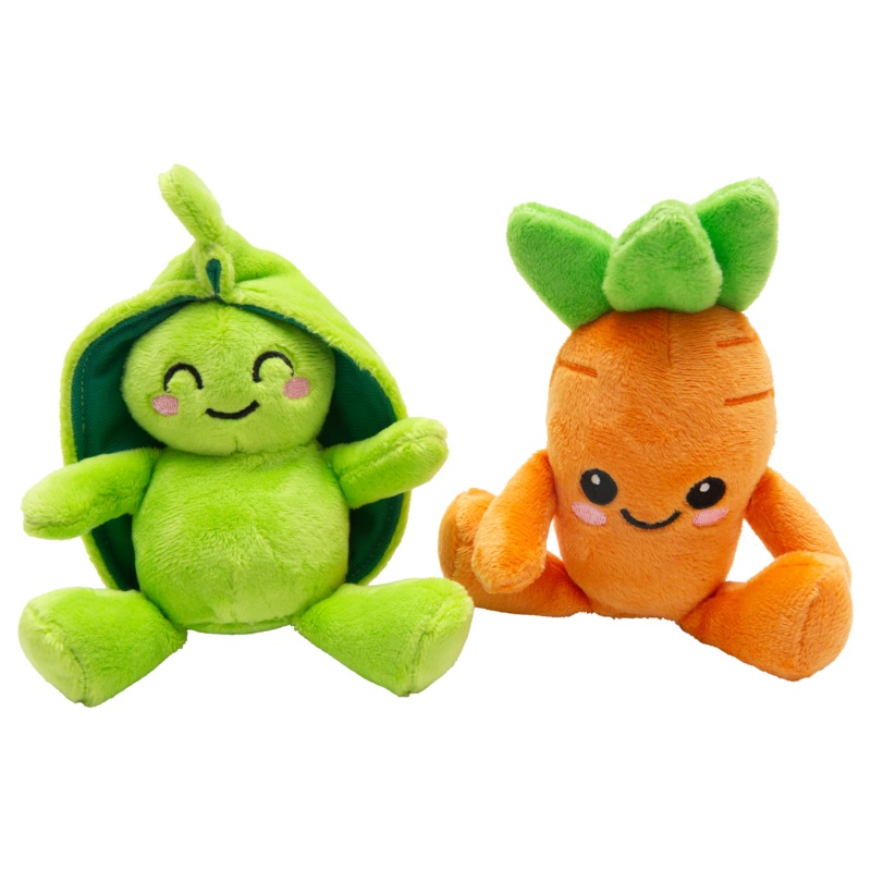 Snugarooz Dog Toy Carrot & Pea 2 Pack