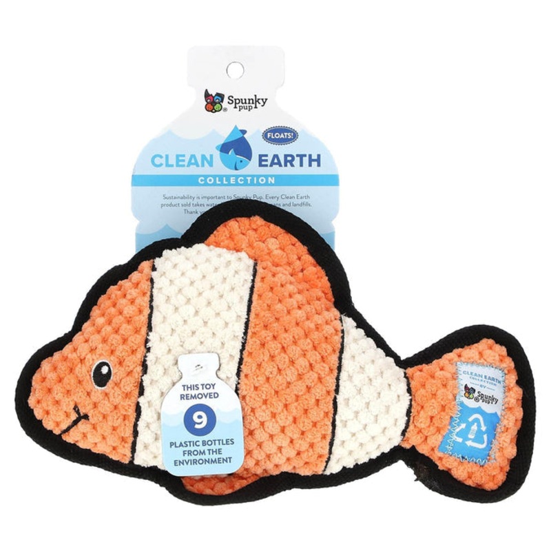 Spunky Pup, Clean Earth Plush, Clownfish