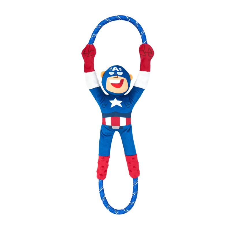 ZippyPaws Marvel Avengers RopeTugz - Captain America