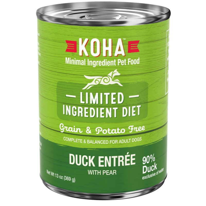 Koha Grain Free Limited Ingredient 13.2oz Canned Dog Food 90% Duck
