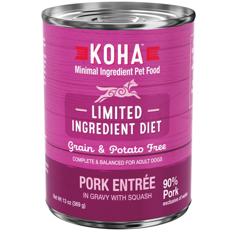 Koha Grain Free Limited Ingredient 13.2oz Canned Dog Food 90% Pork