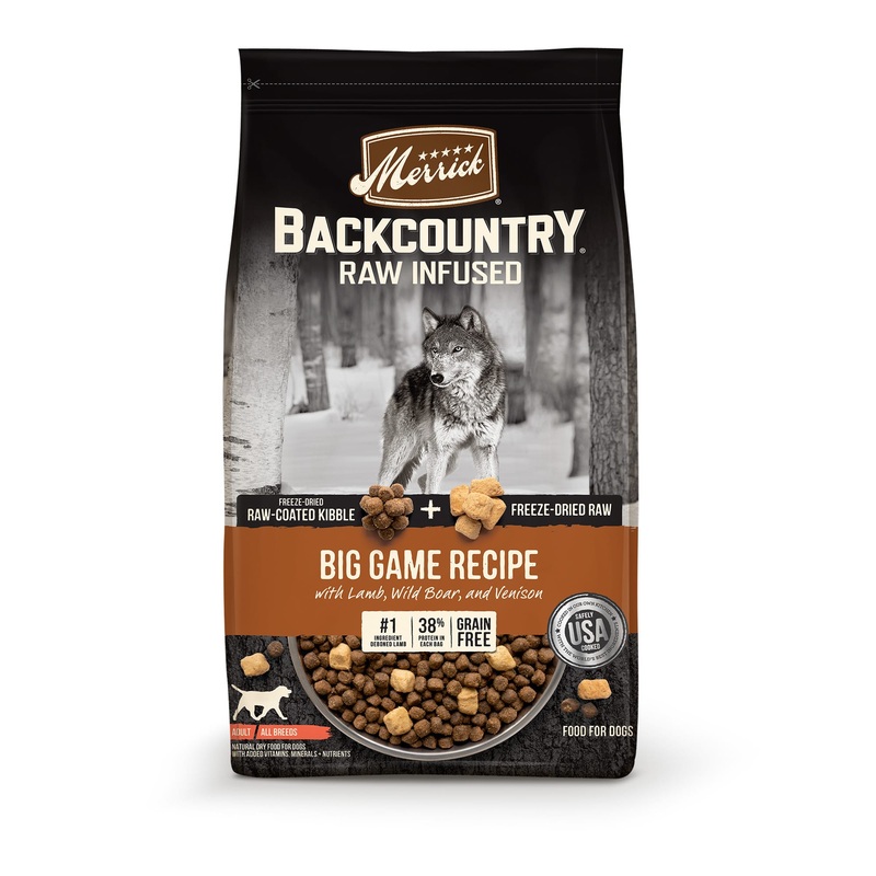 Merrick Backcountry Freeze Dried Raw Infused Grain Free Big Game Recipe Dry Dog Food, 20 lbs.