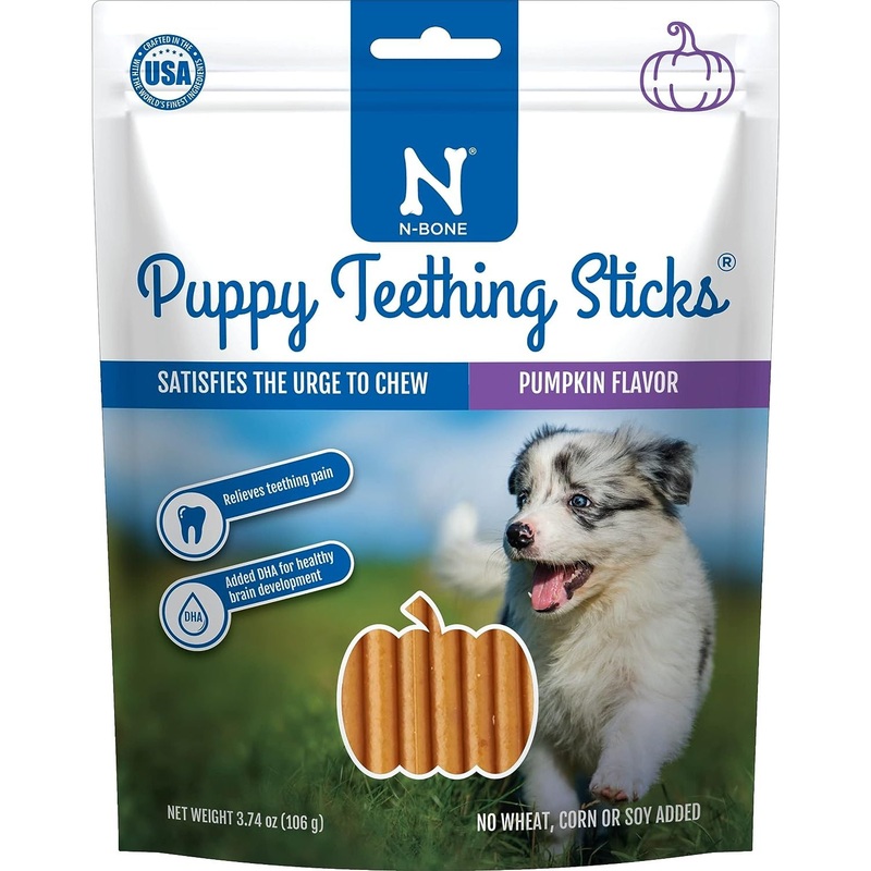 N-Bone Puppy Teething Sticks Pumpkin Flavor, 3.74oz Bag