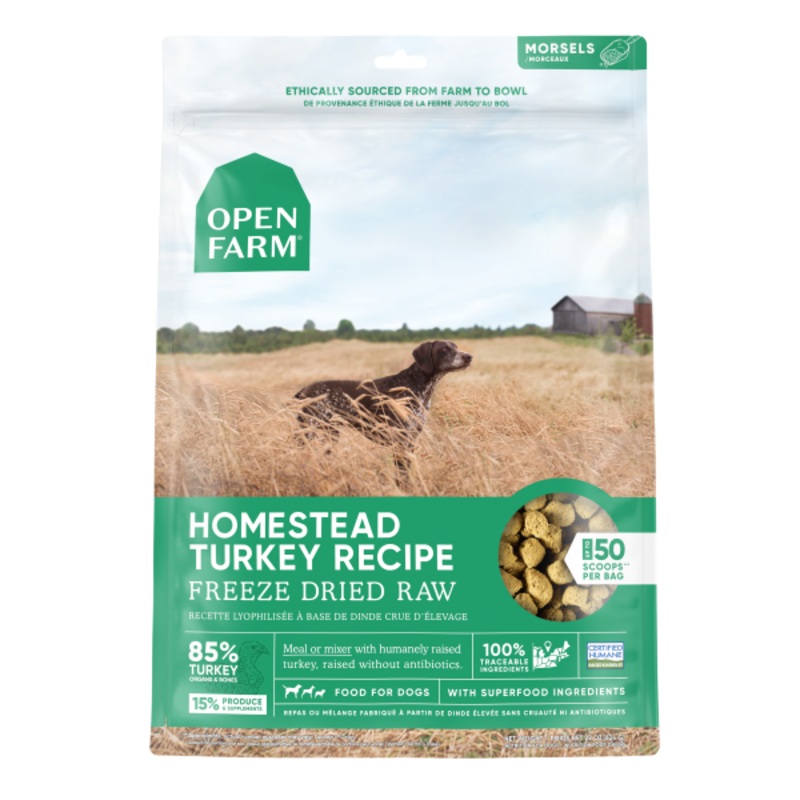 Open Farm Dog Freeze Dried Raw Homestead Turkey 22 oz