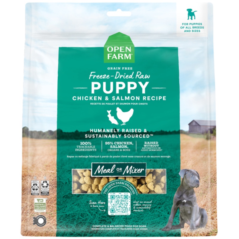 Open Farm Dog Freeze Dried Raw Puppy Chicken&Salmon 13.5 oz