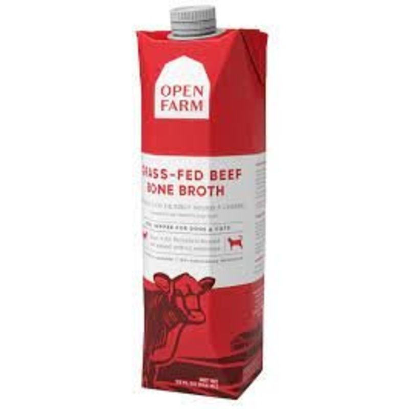 Open Farm Grass Fed Beef Bone Broth for Dogs/Cats 33.8oz