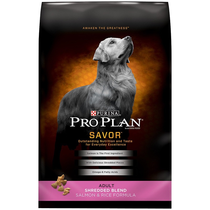 Purina Pro Plan High Protein Dog Food Shredded Blend Salmon & Rice Formula  15 lb Bag