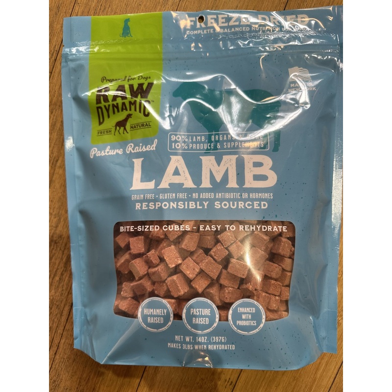 Raw Dynamic Freeze-Dried Raw Dog Food 14oz - Lamb
