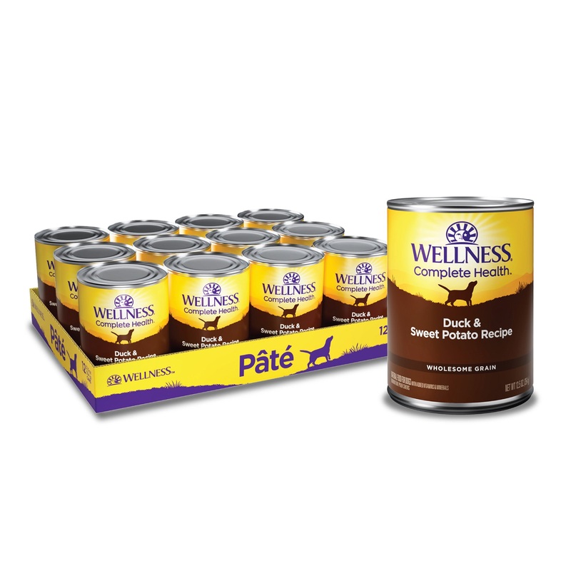 Wellness Complete Health Natural Wet Canned Dog Food Duck & Sweet Potato 12.5oz Can