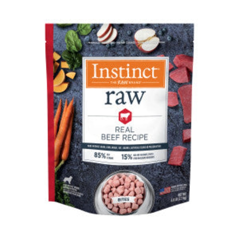 Nature's Variety Instinct Frozen Dog Food 85% Bites 6lb Beef