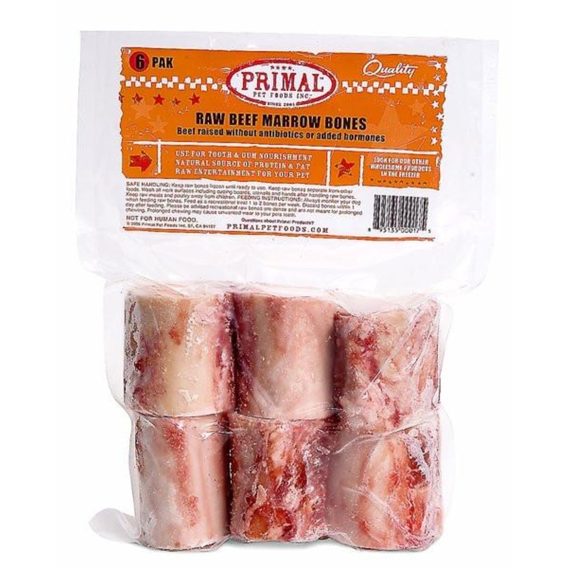 Primal Raw Beef Bones 2 in. 6 Pack (2.5 lbs)