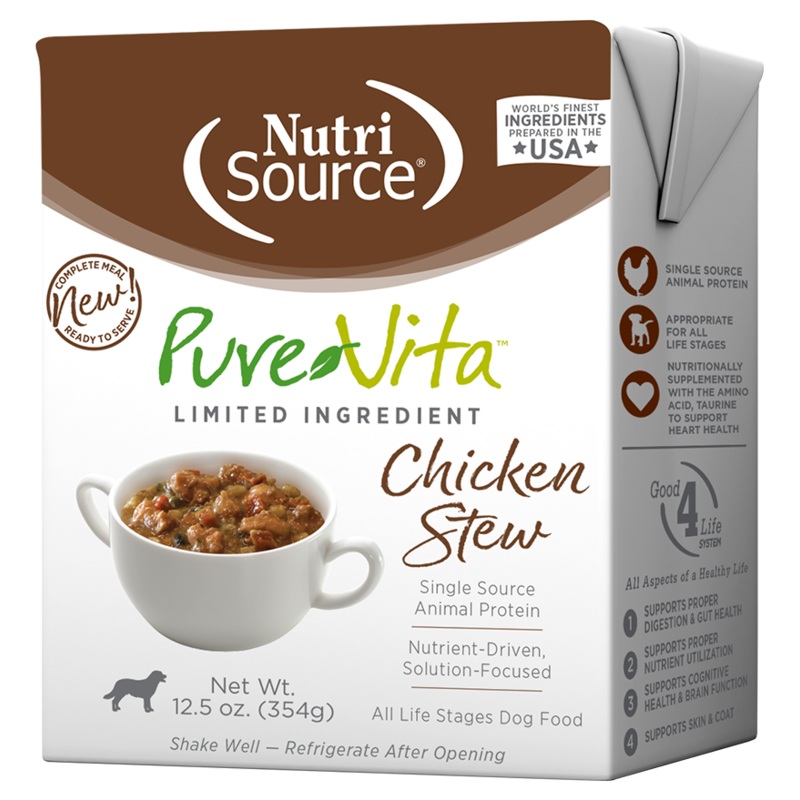 Pure Vita Wet Dog Food 12.5oz Grain Free Chicken Stew