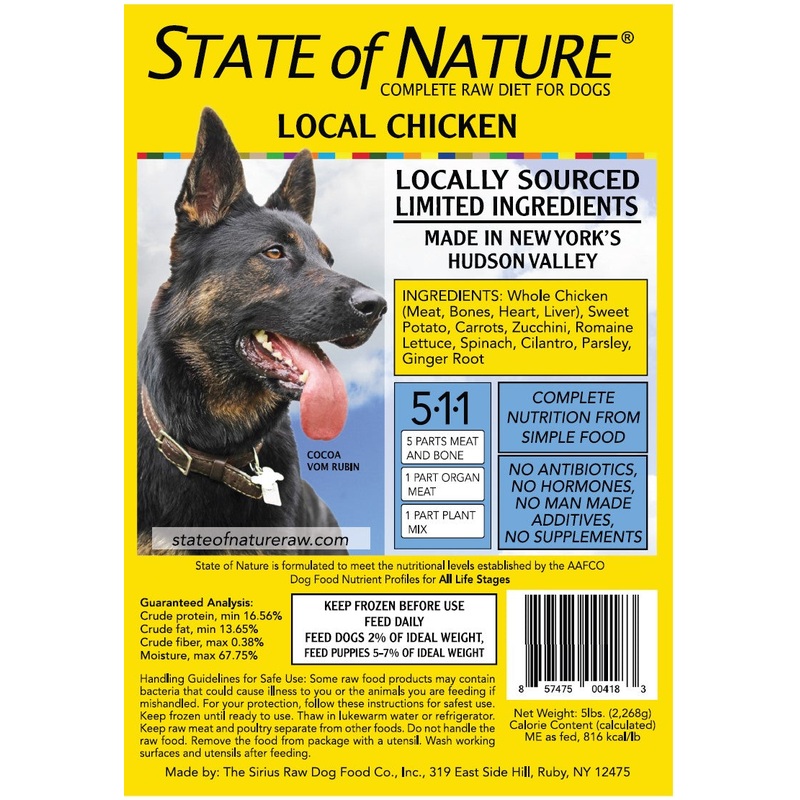 Sirius State of Nature Complete Dog Dinner 5lb Chicken