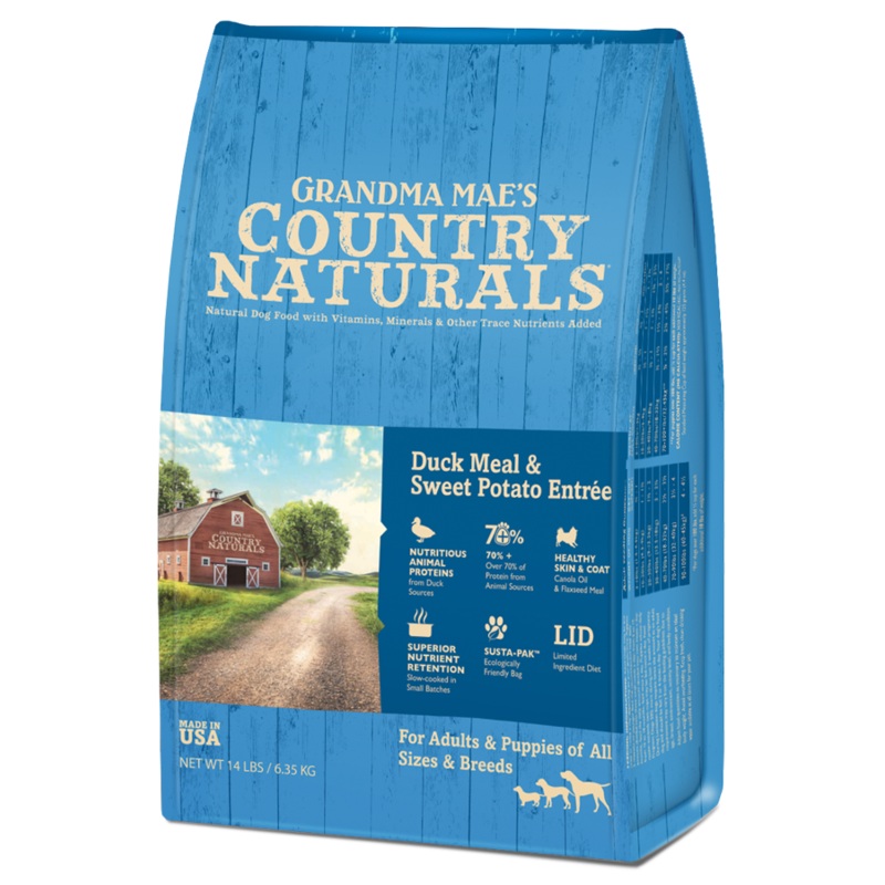 Grandma Mae's Country Naturals Dry Dog Food 24lb Duck and Sweet Potato
