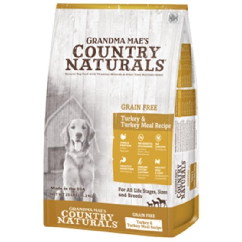 Grandma Mae's Country Naturals Grain Free Limited Ingreedient Turkey Formula Dry Dog Food 12lb