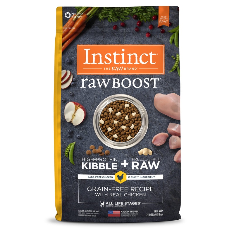 Instinct Raw Boost Grain-Free Chicken Recipie Dry Dog Food by Nature s Variety  20lb Bag