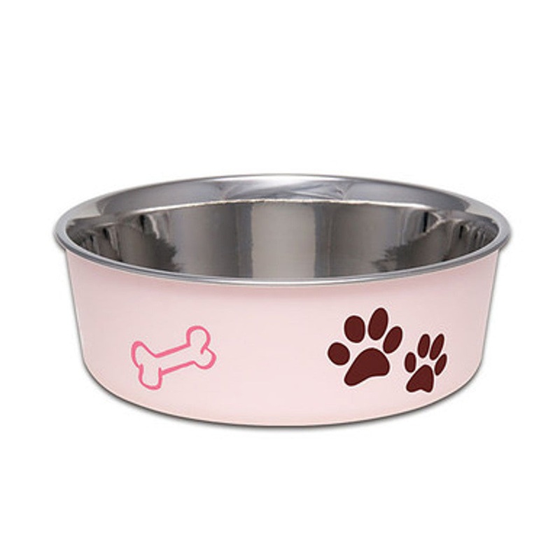 Loving Pets Bella Stainless Steel Dog Bowl Pink Small
