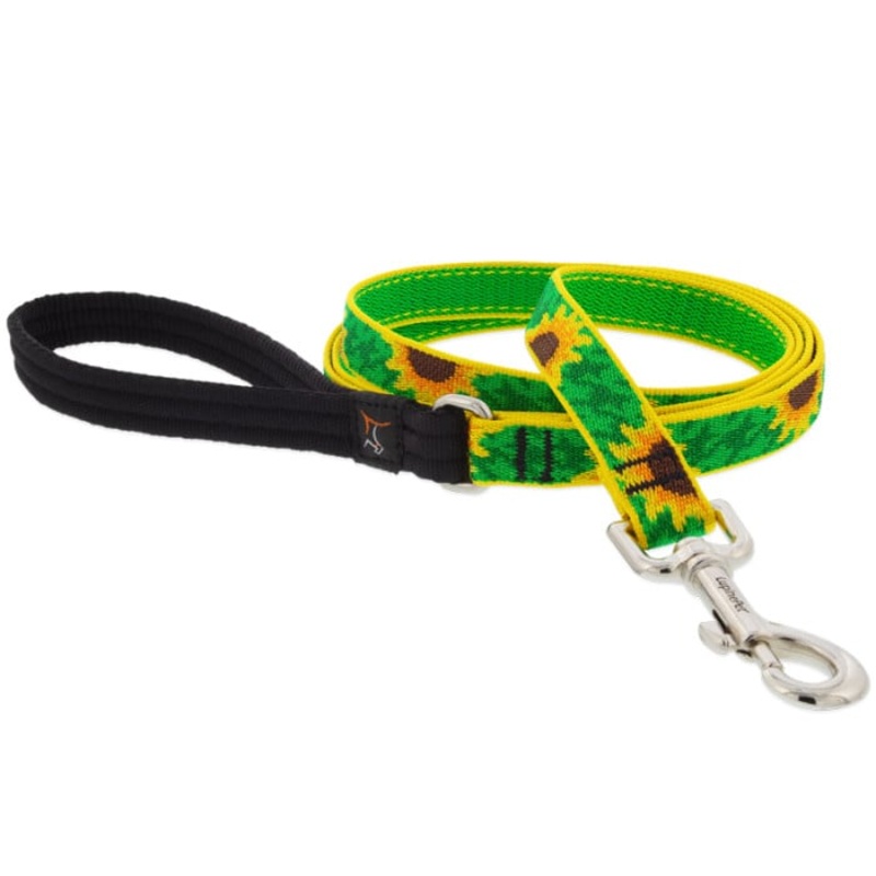 Lupine Pet Dog 6 Ft Long 3/4 In Leash Original Designs Sunflowers