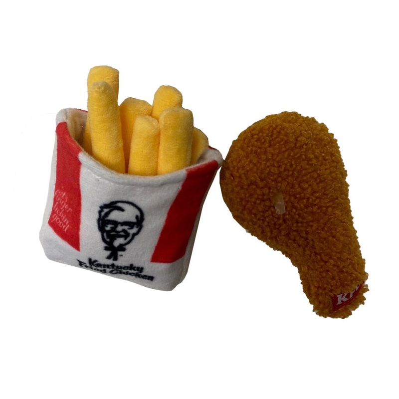 Spot Ethical Pet Dog Toy Kentucky Fried Chicken Plush Fries & Drumette 2Pk