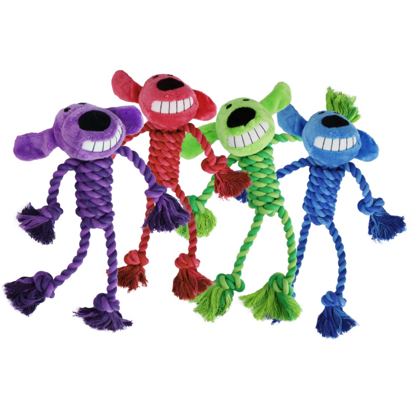 Multipet Dog Toy Rope Body Loofa 11in Assorted