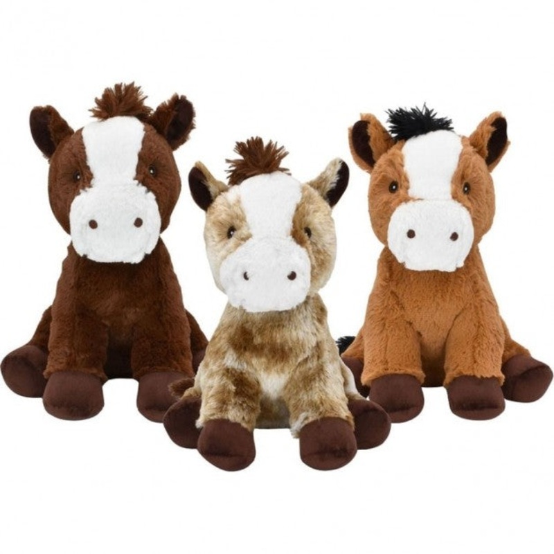 Multipet Plush Dog Toy Sitting Horse  15in Assorted