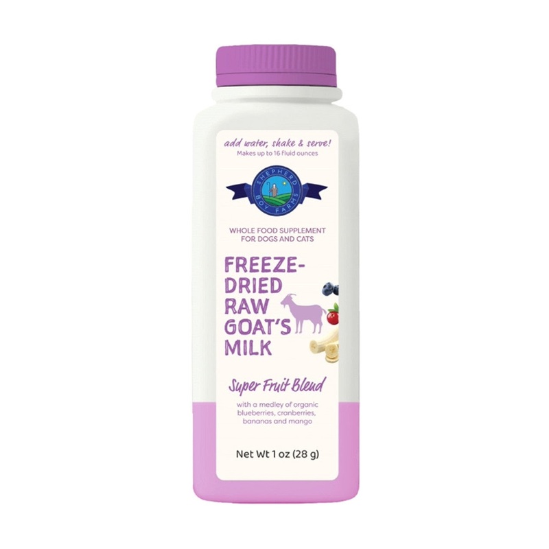 Shepherd Boy Farms Fruit Blend Freeze-Dried Raw Goat's Milk for Dogs 1oz makes 16floz