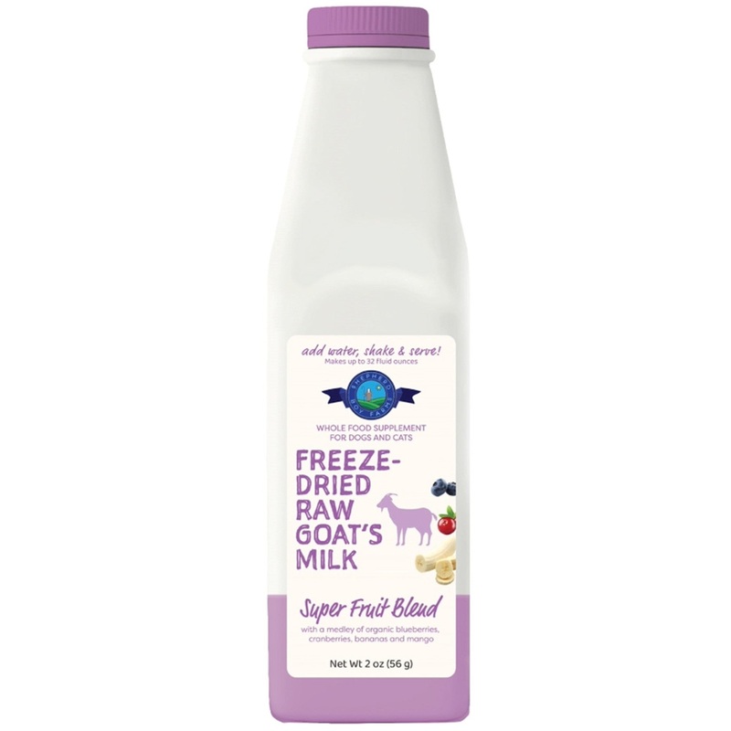 Shepherd Boy Farms Fruit Blend Freeze-Dried Raw Goat's Milk for Dogs 2oz makes 32floz