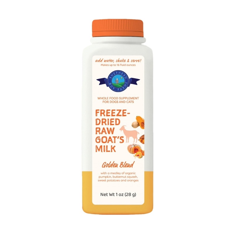 Shepherd Boy Farms Golden Freeze-Dried Raw Goat's Milk for Dogs 1oz makes 16floz