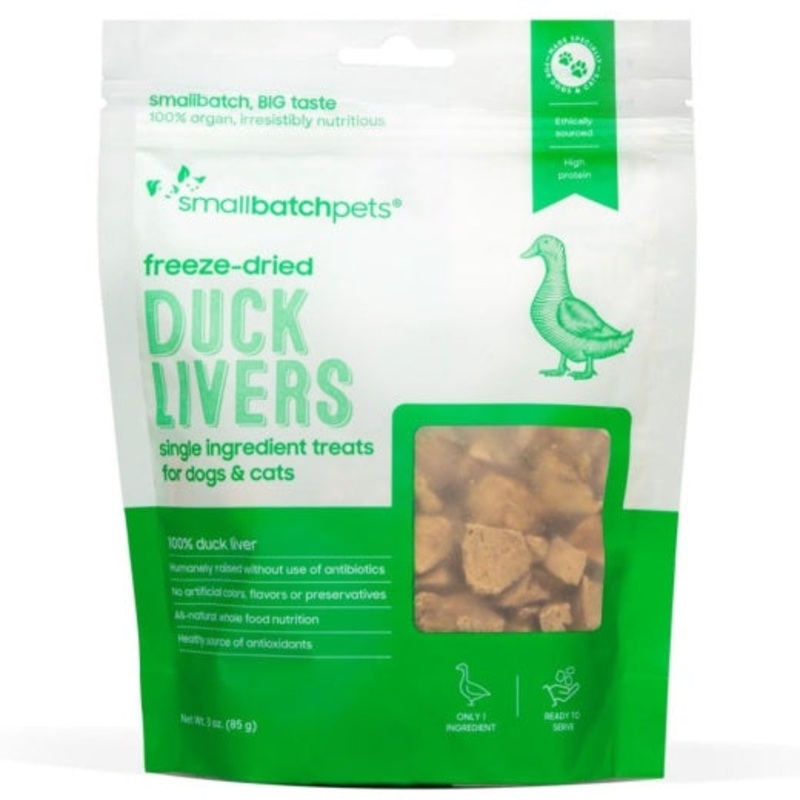 Smallbatch Freeze Dried Dog Treat 3oz Duck Liver