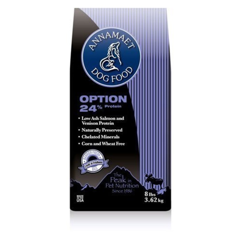 Annamaet Original Option Dog Food 24% pritein Salmon & Brown Rice 12lb