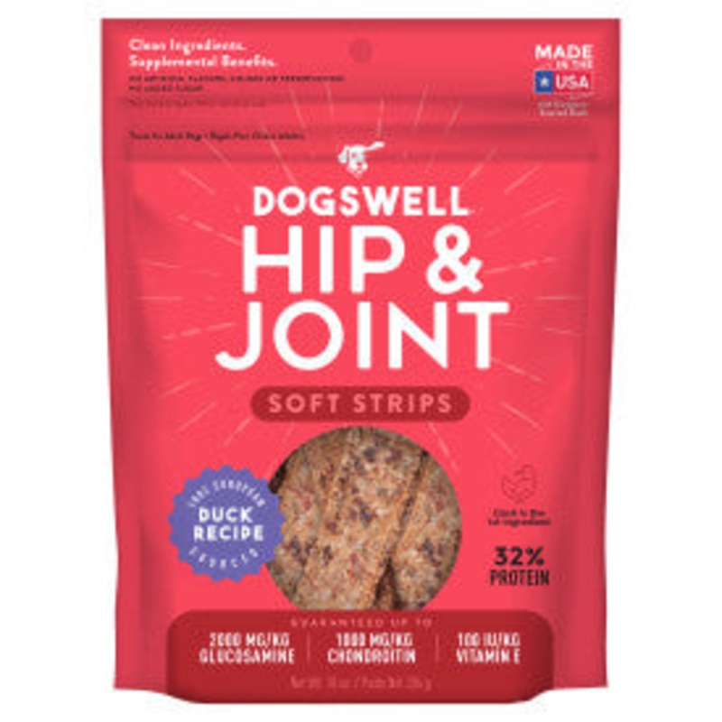 Dogswell Hip & Joint Soft Strips Dog Treats, Duck, 10 oz. Pouch
