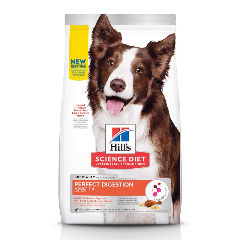 Hill's Science Diet Perfect Digestion Chicken, Brown Rice & Whole Oats Recipe Adult Dry Dog Food, 12 lbs.