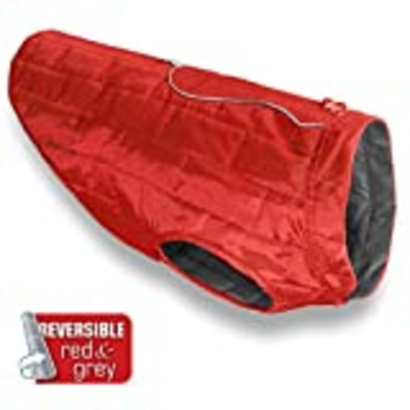 Kurgo Loft Dog Coat, Extra Large, Chili Red & Dark Charcoal