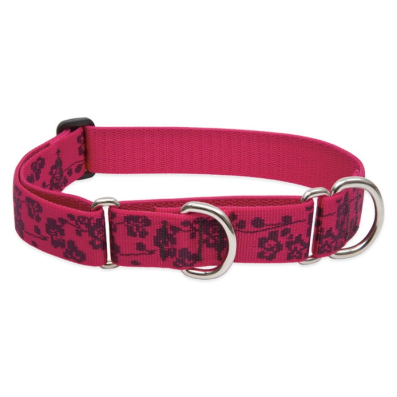 Lupine Pet Dog 1 In Wide 15-22 In Martingale Collar Original Designs Plum Blossom