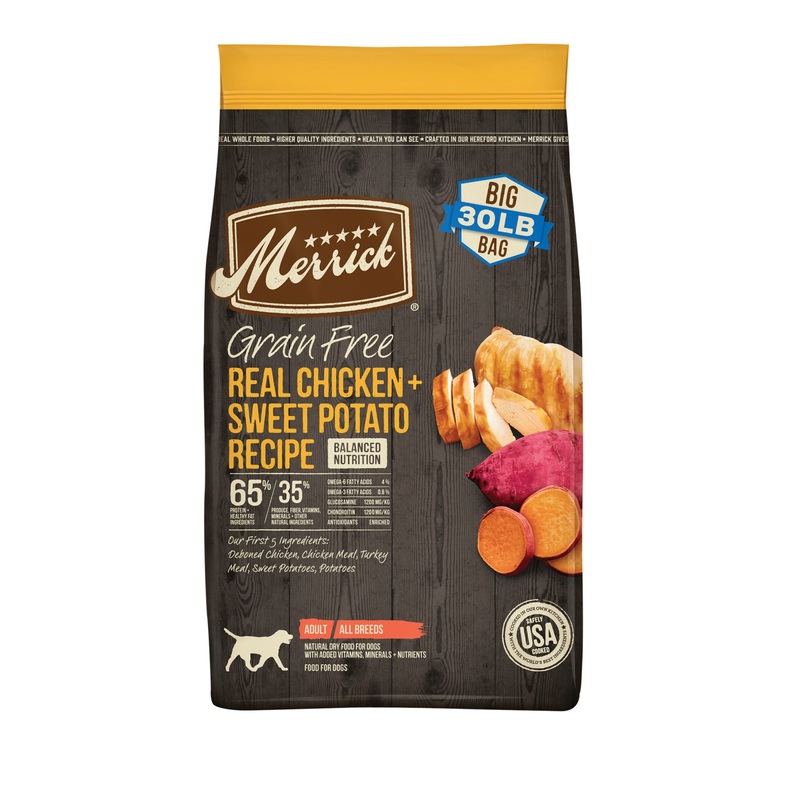 Merrick Grain Free Real Chicken & Sweet Potato Recipe Dry Dog Food, 30 lbs.