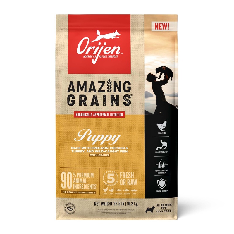ORIJEN Amazing Grains High Protein Dry Puppy Food, 22.5 lbs.