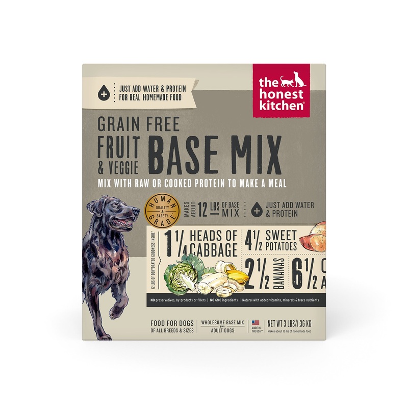 The Honest Kitchen Dehydrated Grain Free Fruit & Veggie Base Mix Dog Food (Just Add Protein), 3lb