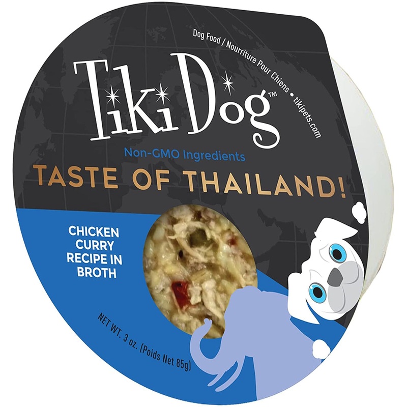 Tiki Dog Taste of the World Wet Dog Food Thailand Chicken 3oz Cup