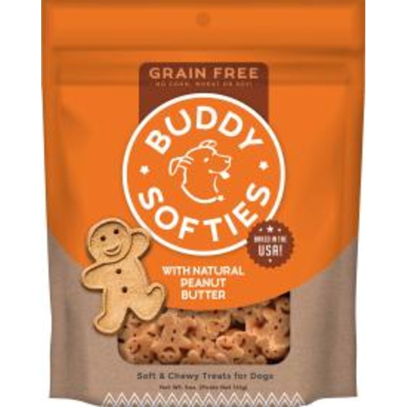 Cloud Star Buddy Biscuits Softies Soft & Chewy Grain Free Dog Treats, Peanut Butter, 5 oz. Pouch