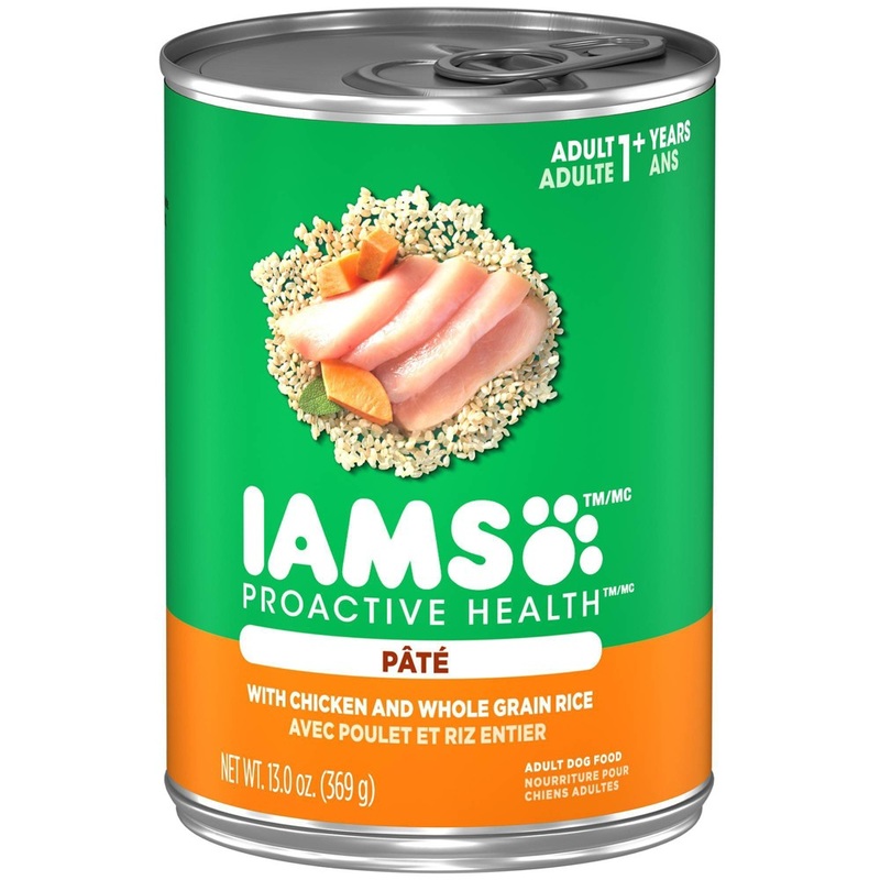 IAMS PROACTIVE HEALTH Adult Soft Wet Dog Food Pat with Chicken & Whole Grain Rice  13 oz. Cans