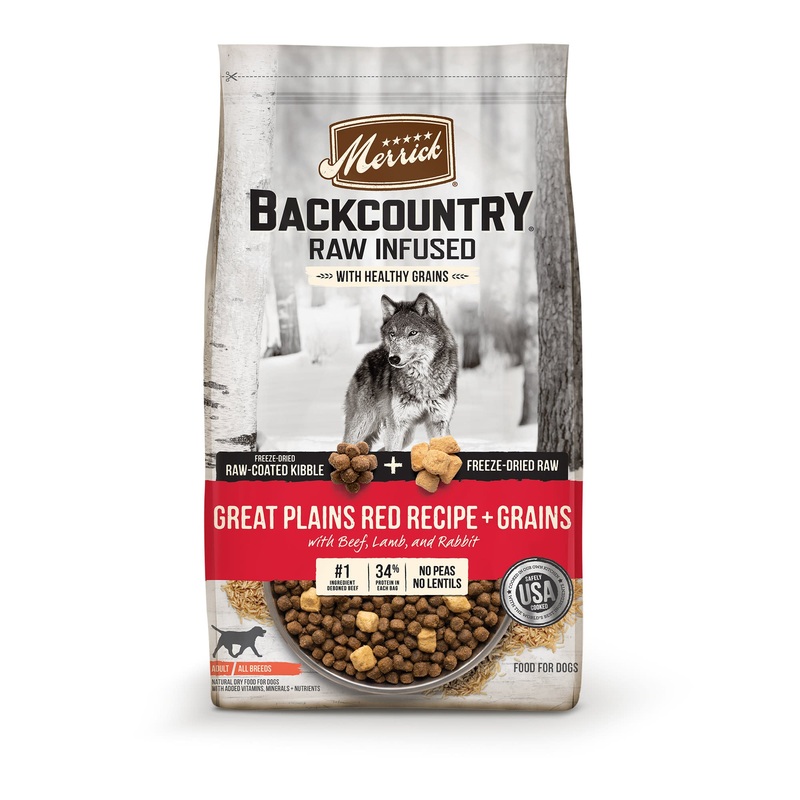 Merrick Backcountry Freeze Dried Raw Infused Great Plains Red Recipe with Healthy Grains Dry Dog Food, 4 lbs.
