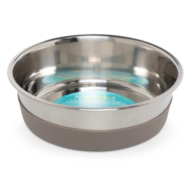 Messy Mutts 628043606661 Stainless Steel Dog Bowl with Nonslip Bottom  Large