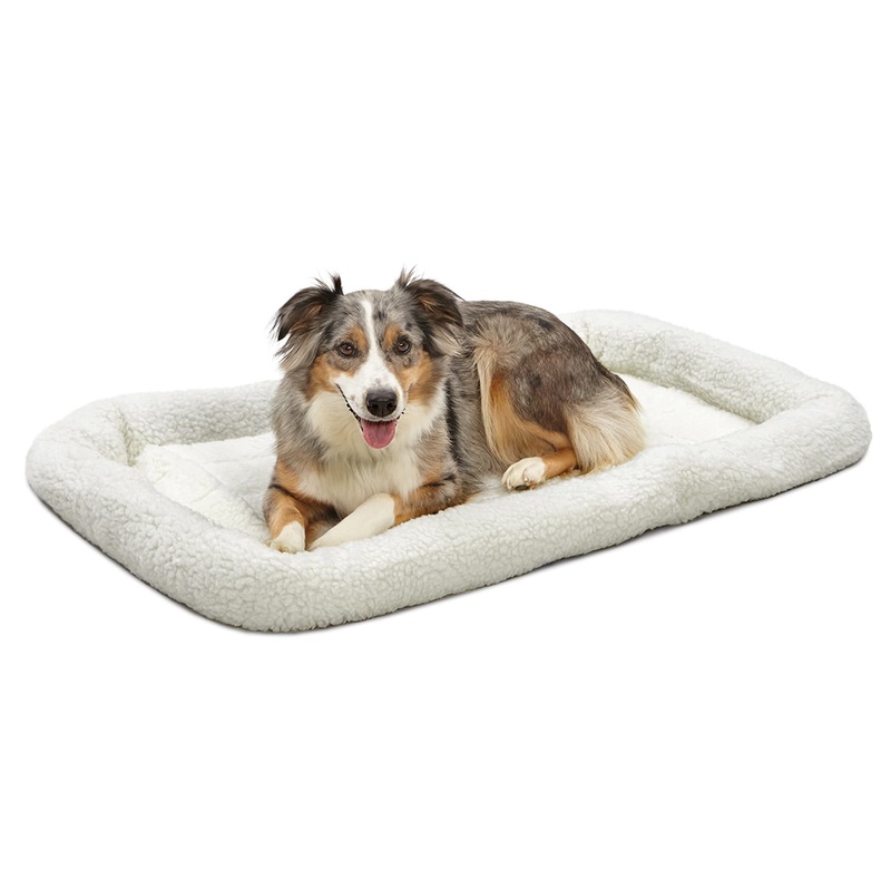 MidWest Deluxe QuietTime Bolster Pet Bed & Crate Mat  Fleece  42