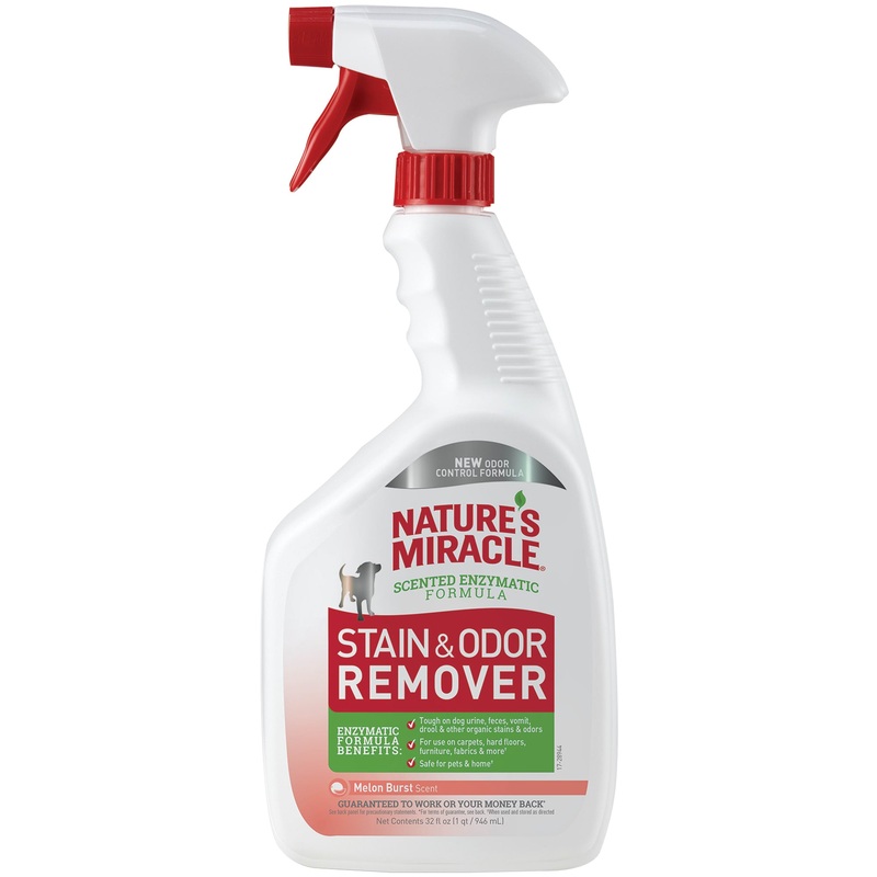 Natures Miracle Stain And Odor Remover Dog 32 Ounces  Melon Burst Scent Odor Control Formula  Spray