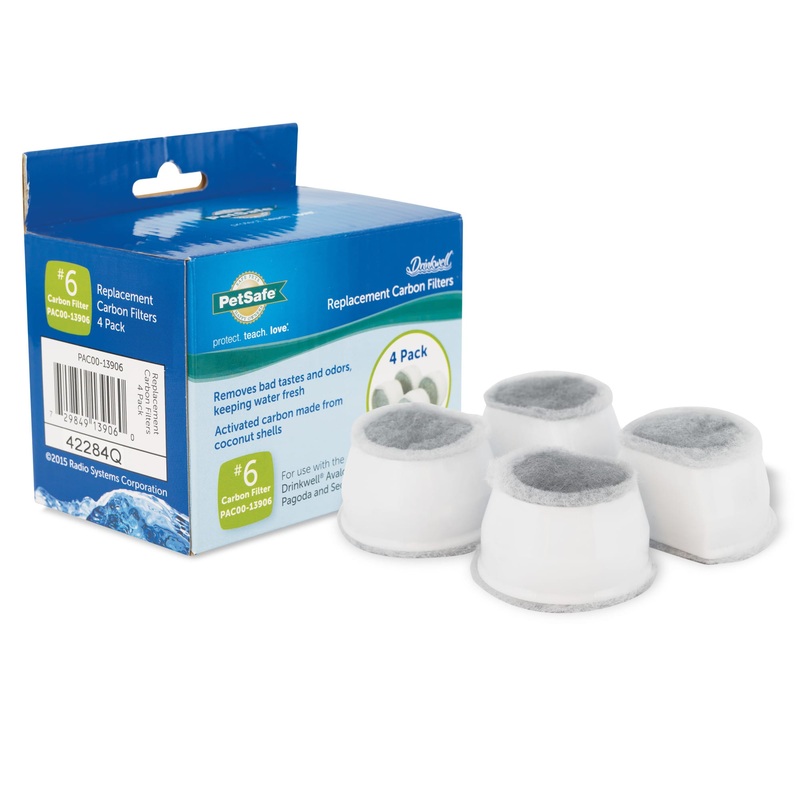 PetSafe Drinkwell Replacement Carbon Filters  Dog and Cat Ceramic Water Fountain Filters  4-Pack